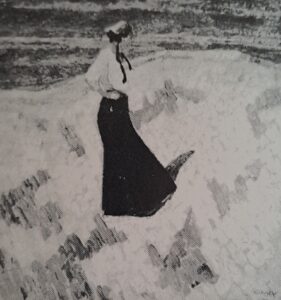 Bernhardine Bornemann am Strand in Heist, 1910