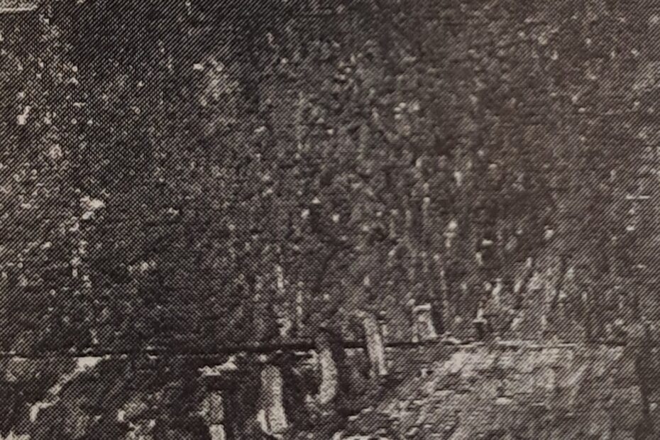Bahnübergang - Der hagen im Herbstgold, um 1910