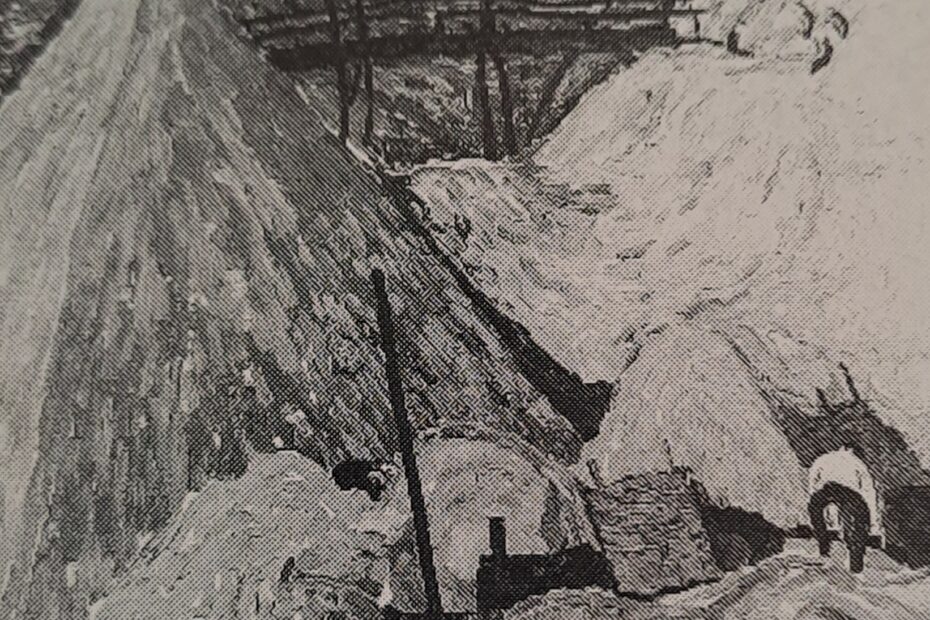 Sandbruch mit Brücke, um 1911