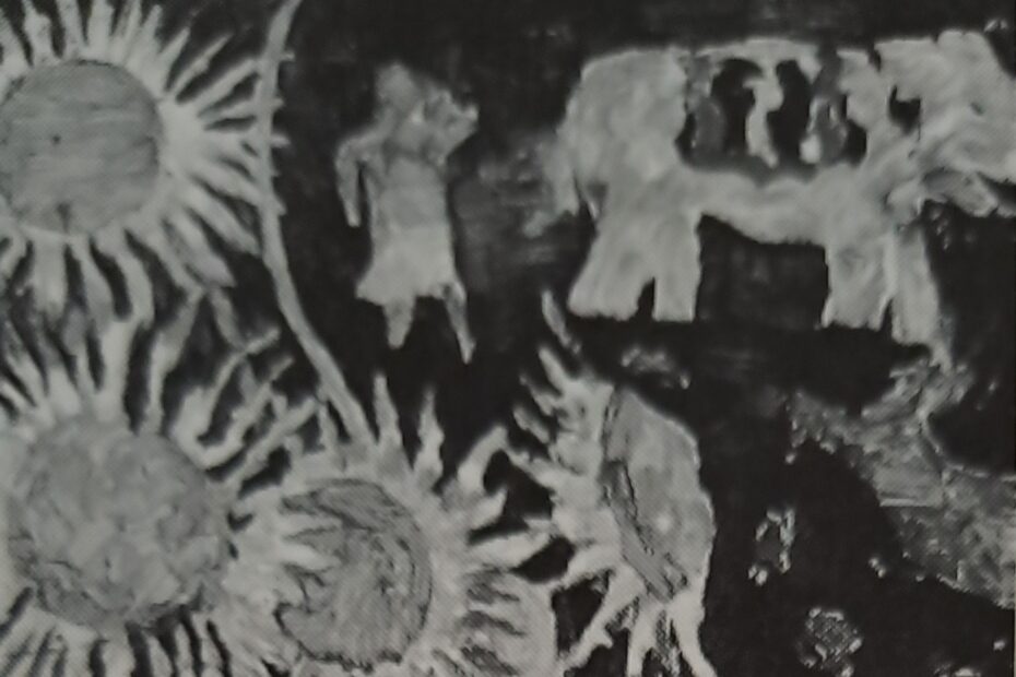Strohblumen auf Batik, 1913