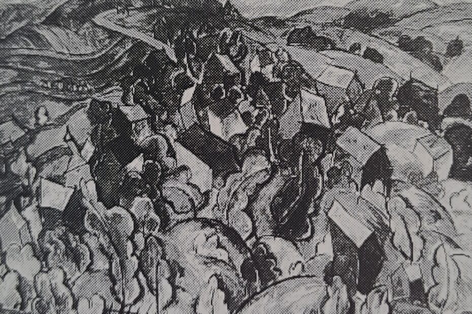 Dorf auf bergen, 1920