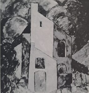 Häuser mit Wolken, 1921