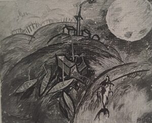 Rote Kähne mit großer Sonne, 1921 - 1923