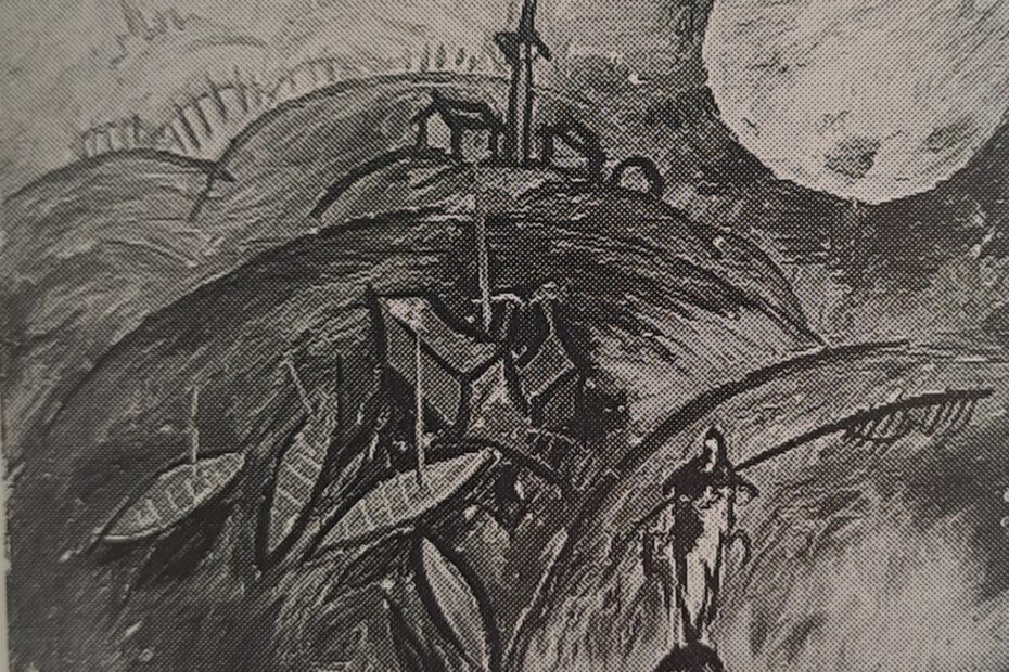 Rote Kähne mit großer Sonne, 1921 - 1923