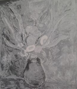 Herbstblumen auf blauem Grund, um 1924
