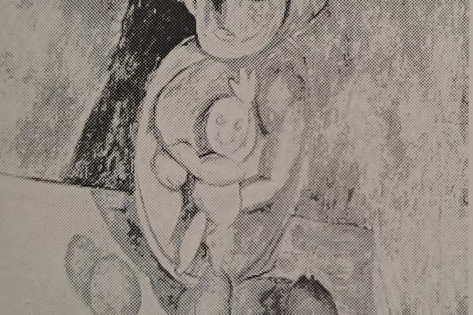 Eickelborner Figur mit Früchten, um 1925