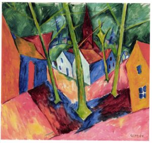 Dorf mit Bäumen, 1920