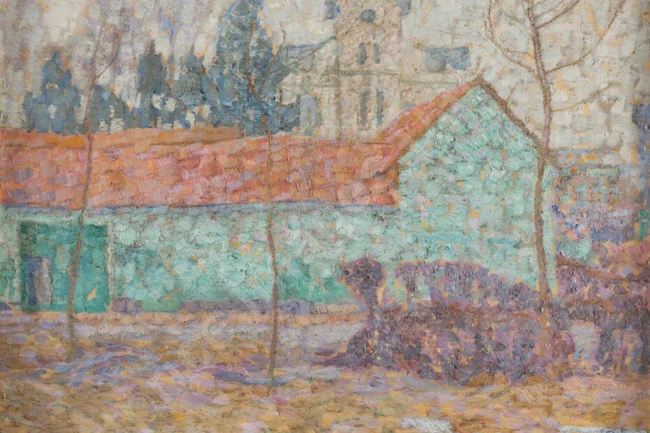 Landschaft mit Architektur im Hintergrund, um 1905
