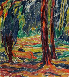 Parklandschaft mit Bank, um 1911_1912